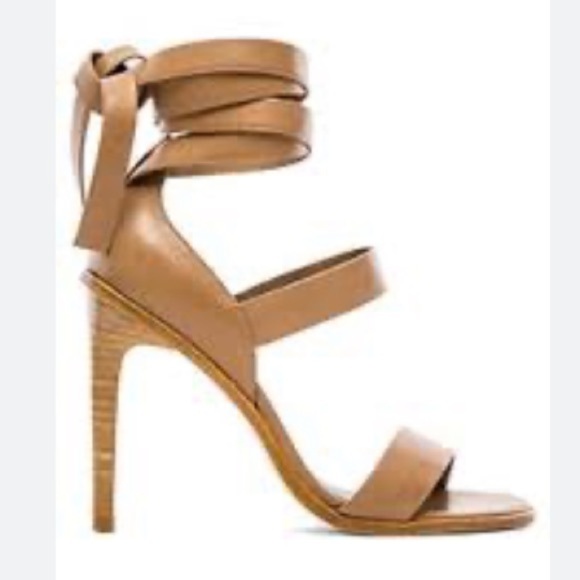TIBI Pierce Wrap Leather Sandals In Beige Tan Revolve - Picture 1 of 10